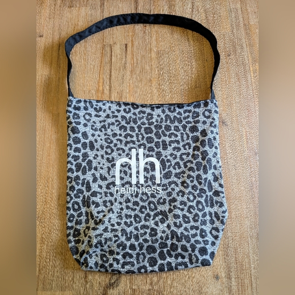 HEIDI HESS Tote Leopard Animal print Black And Gray RReversible Shoulder Bag - Picture 1 of 6